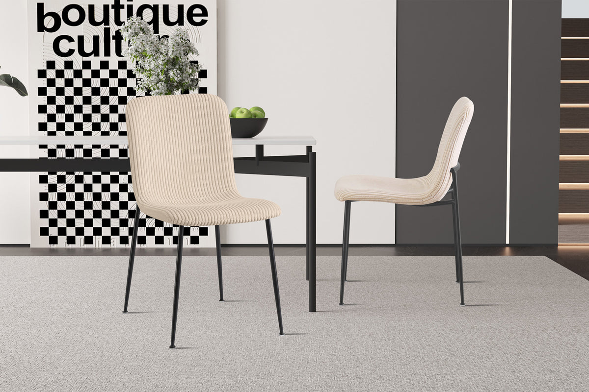 Stoel Alice Corduroy Beige – aanzicht 3