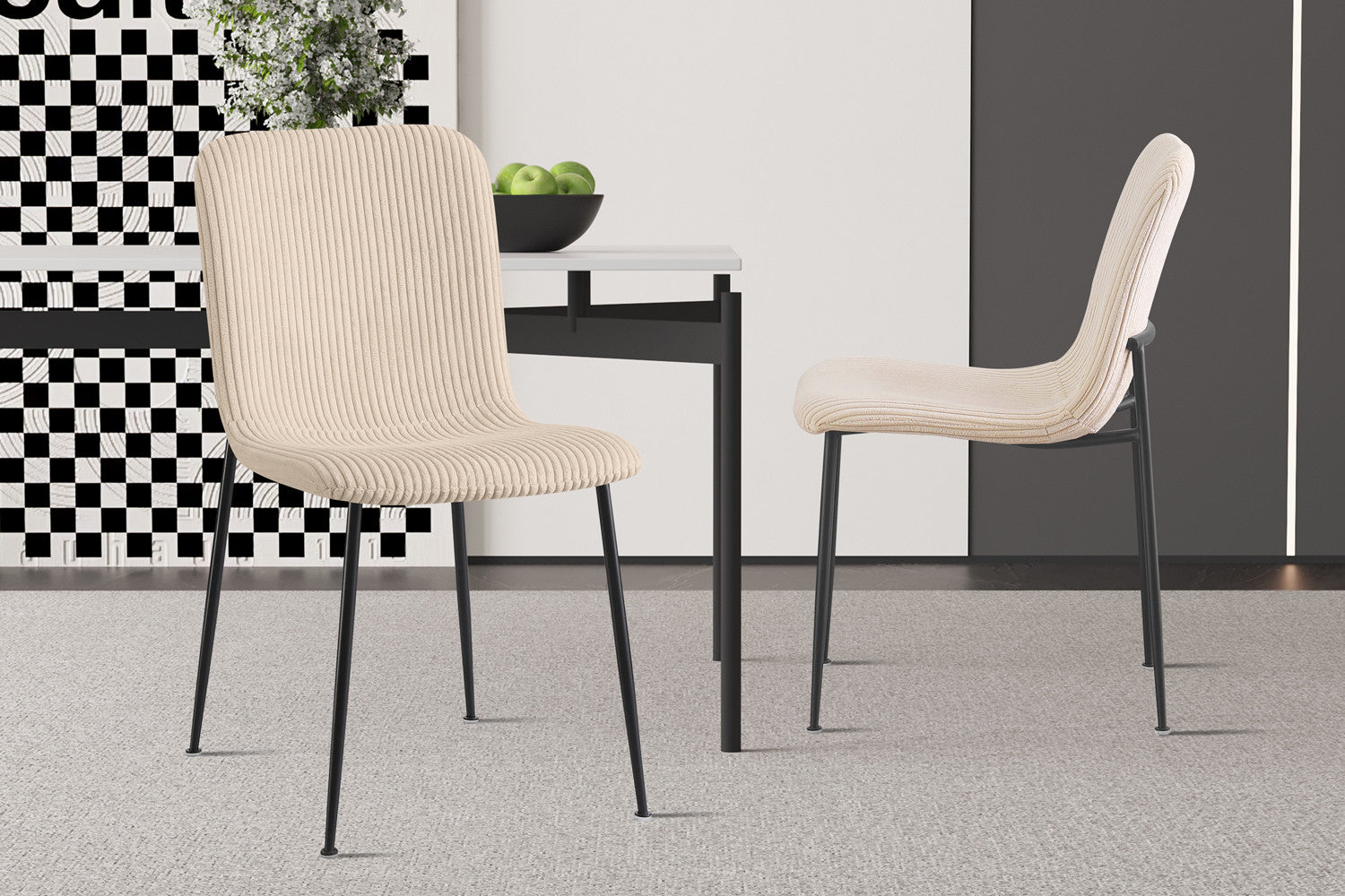 SALE - Stoel 'Alice' Corduroy Beige – Rousseau 9135-11