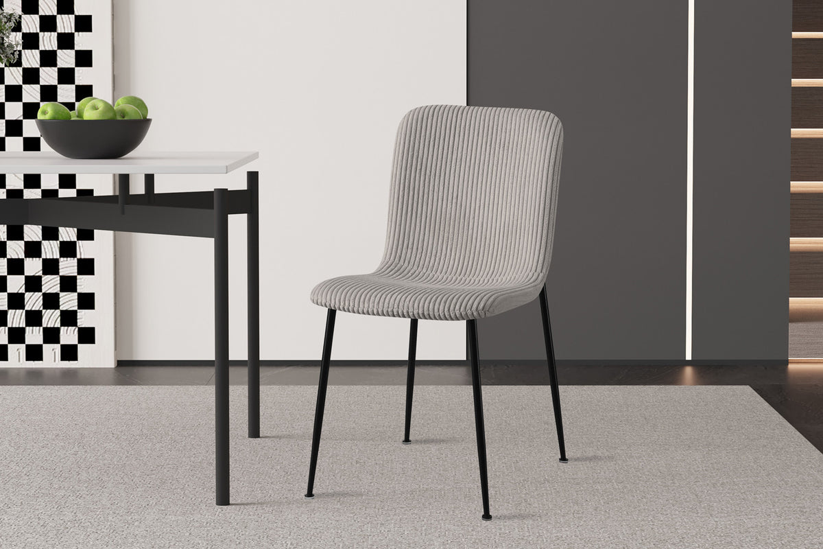 Stoel Alice Corduroy Lichtgrijs – aanzicht 2
