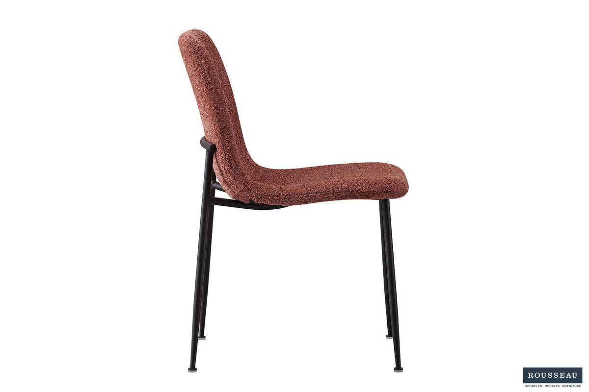 Stoel Alice Bouclé Roze – aanzicht 5