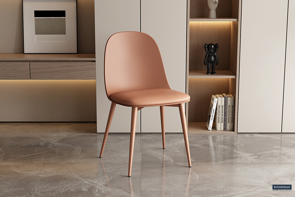 Stoel Jasmin Zitting PP kussen PU Terracotta – aanzicht 2
