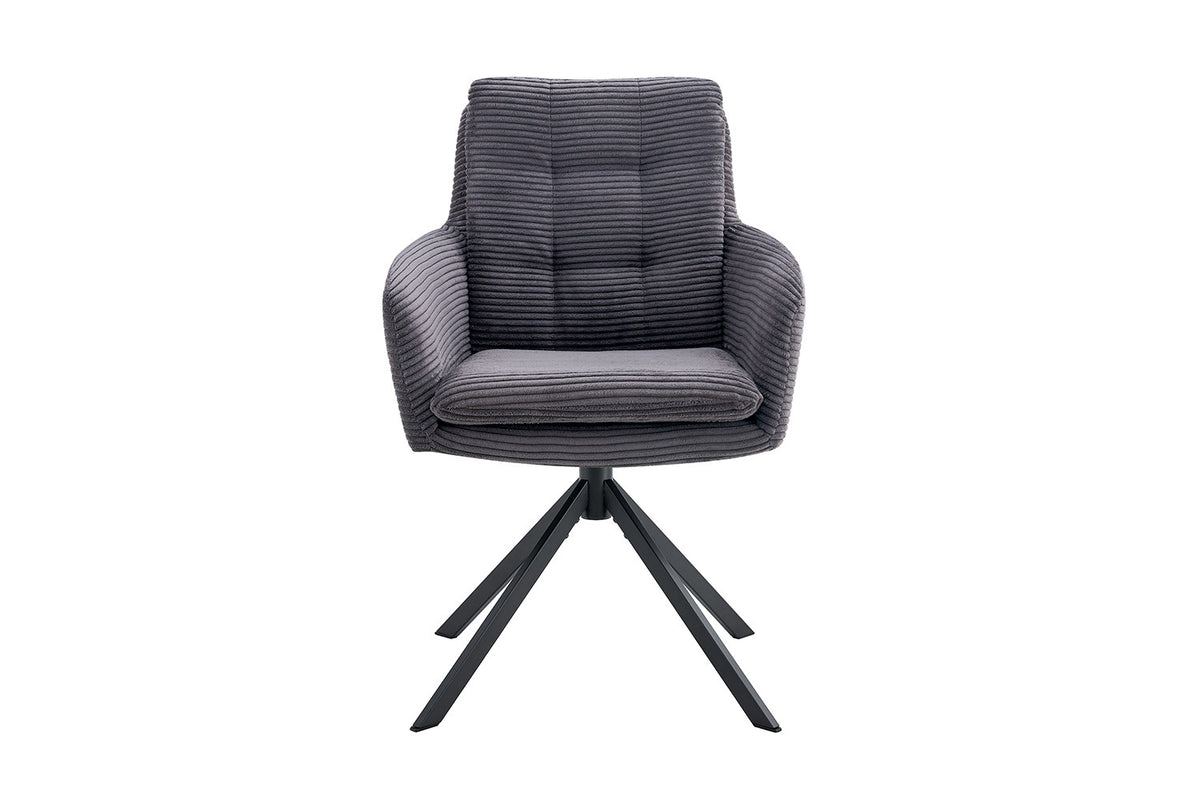 Stoel Luna Draaibaar Corduroy Grijs – aanzicht 4