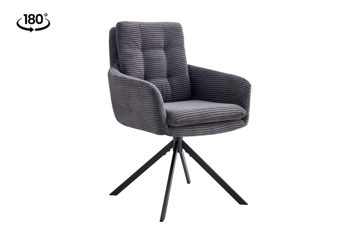 Stoel Luna Draaibaar Corduroy Grijs – aanzicht 5
