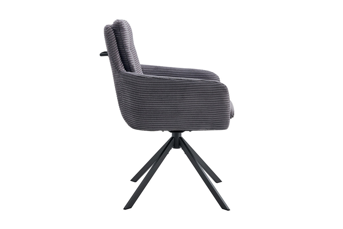 Stoel Luna Draaibaar Corduroy Grijs – aanzicht 6