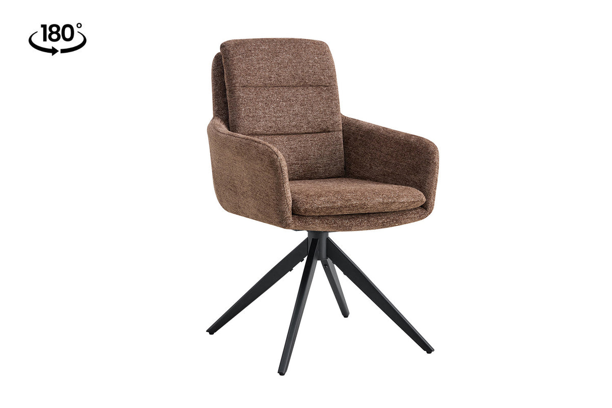 Stoel Lisold Draaibaar Stof Bruin – aanzicht 4