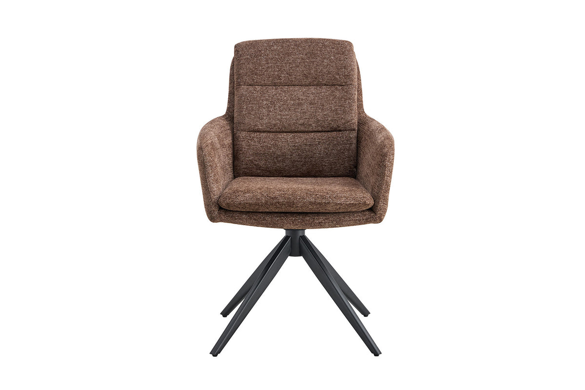 Stoel Lisold Draaibaar Stof Bruin – aanzicht 5