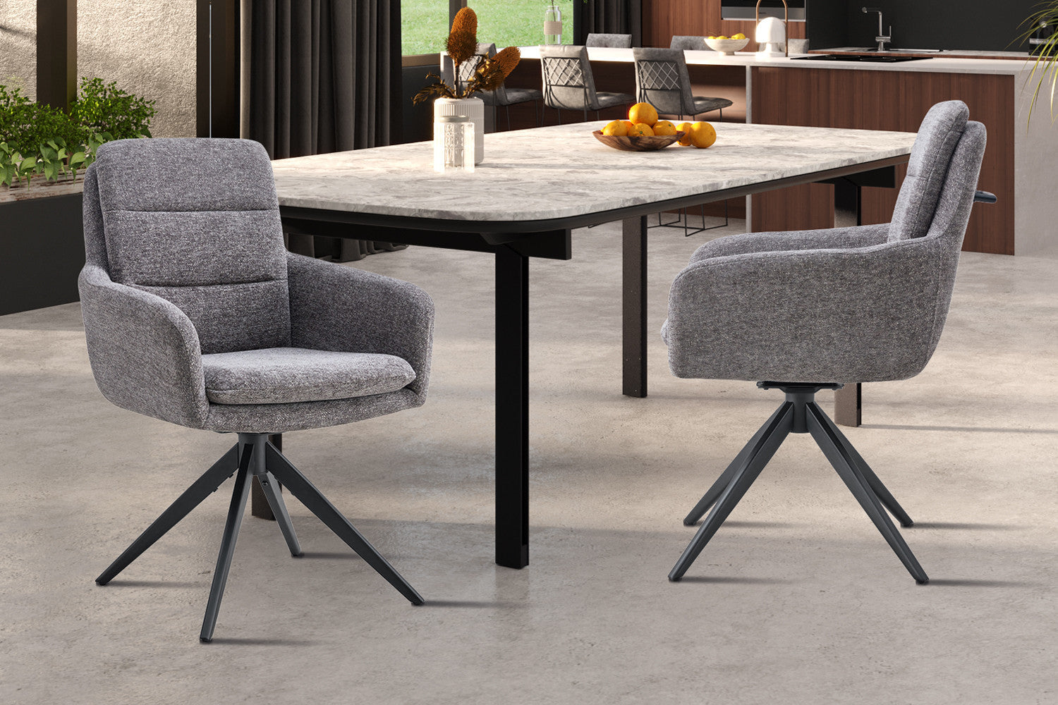 Stoel 'Lisold' Draaibaar tot 0 Stof Fabb Raven 13 Donkergrijs – Rousseau 9195-3