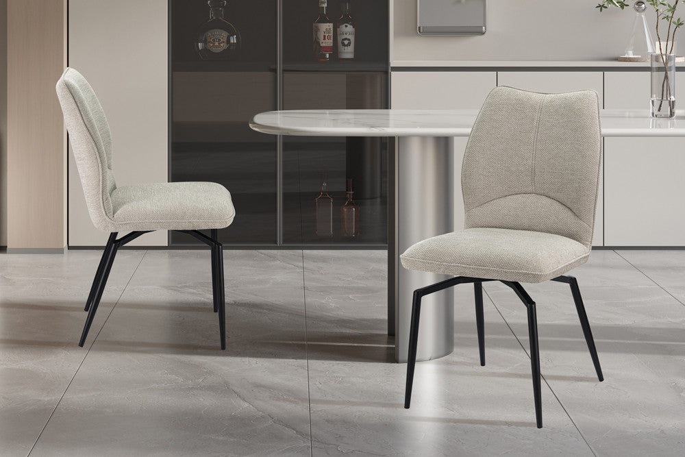 NEW - Stoel 'Lara' Draaibaar tot 0 Stof Ote Sea 140 Ecru – Rousseau 9202-1