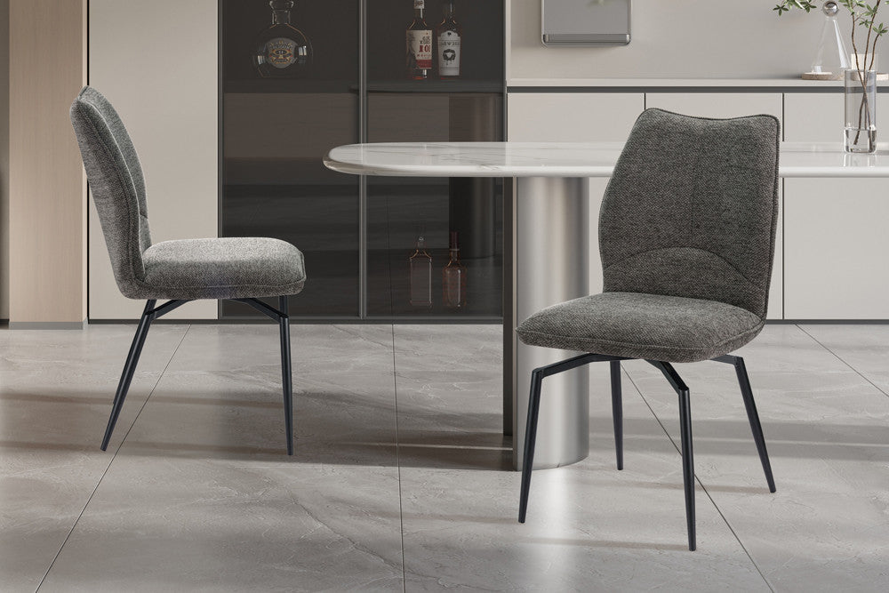 NEW - Stoel 'Lara' Draaibaar tot 0 Stof Ote Sea 456 Grijs – Rousseau 9202-3