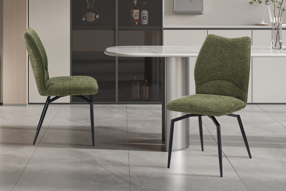 NEW - Stoel 'Lara' Draaibaar tot 0 Stof Ote Sea 360 Groen – Rousseau 9202-4