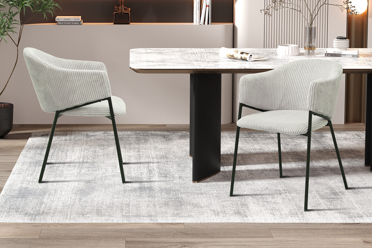 SALE - Stoel 'Hugo' Corduroy Lichtgrijs – Rousseau 9205-12