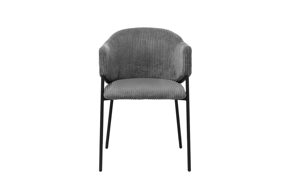 Stoel Hugo Corduroy Donkergrijs – aanzicht 4