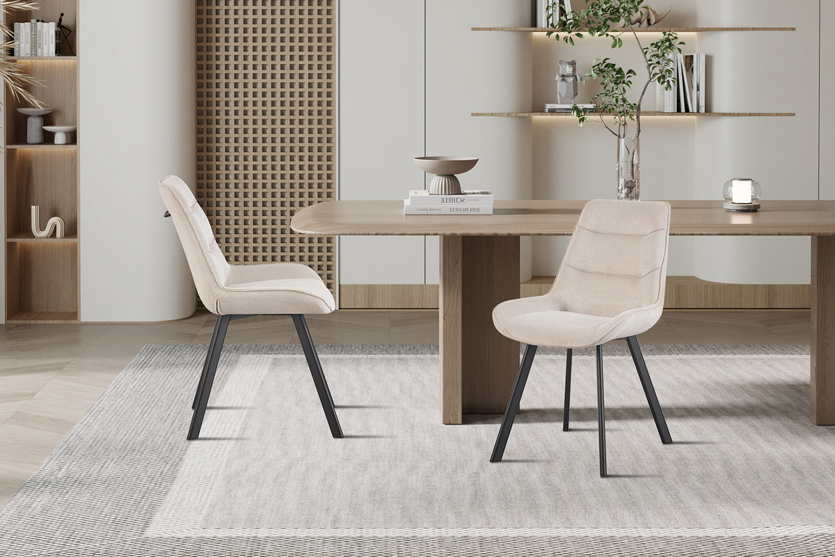 Stoel Amelie Corduroy Zand – aanzicht 3