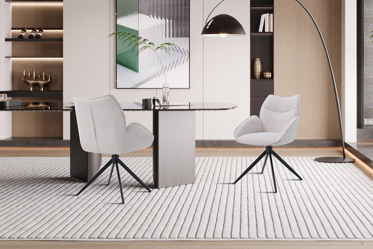 Stoel Mahi Draaibaar Stof Beige – aanzicht 3