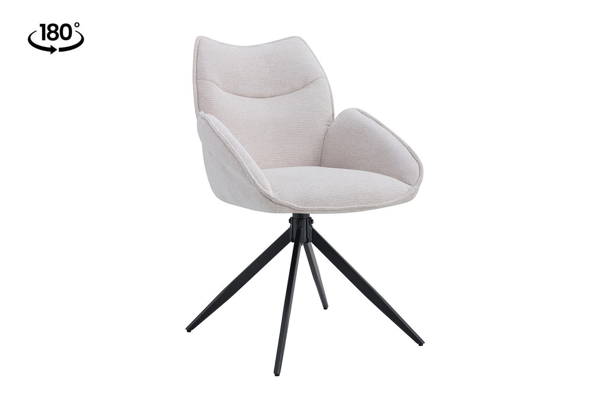 Stoel Mahi Draaibaar Stof Beige – aanzicht 5