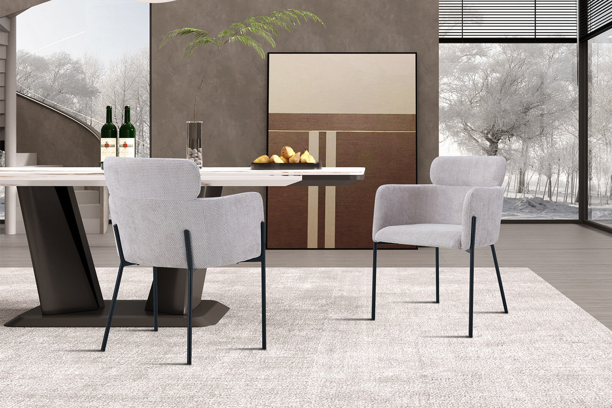 Stoel Naomi Stof Beige – aanzicht 3