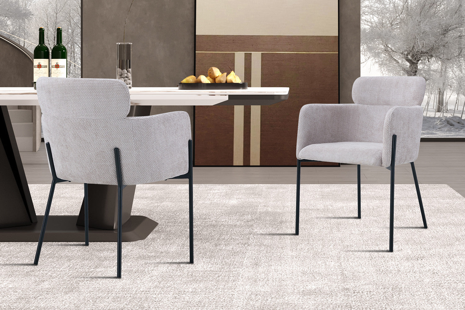 SALE - Stoel 'Naomi' Stof Beige – Rousseau 9220-1