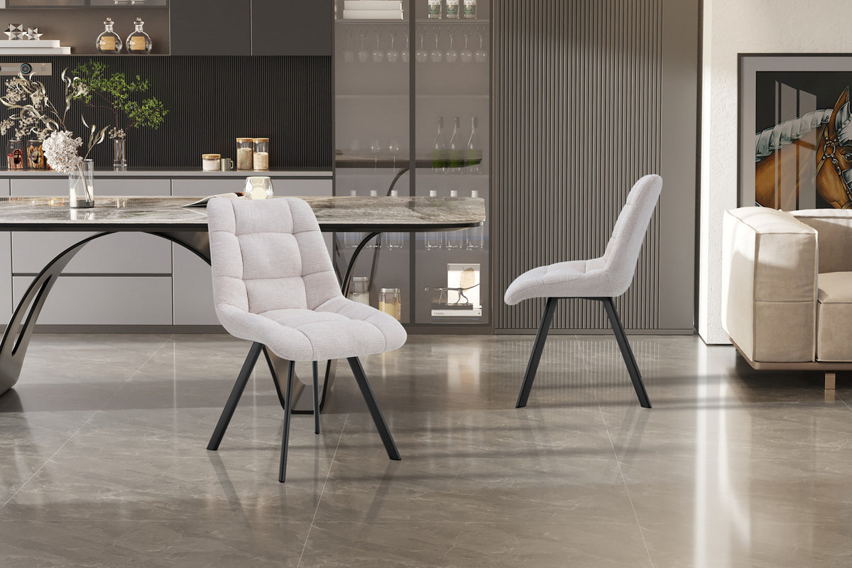Stoel Lizzy Stof Beige – aanzicht 3