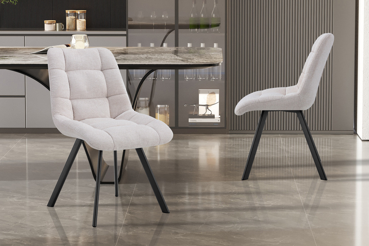 Stoel 'Lizzy' Stof Ote Share 101 Beige – Rousseau 9225-1