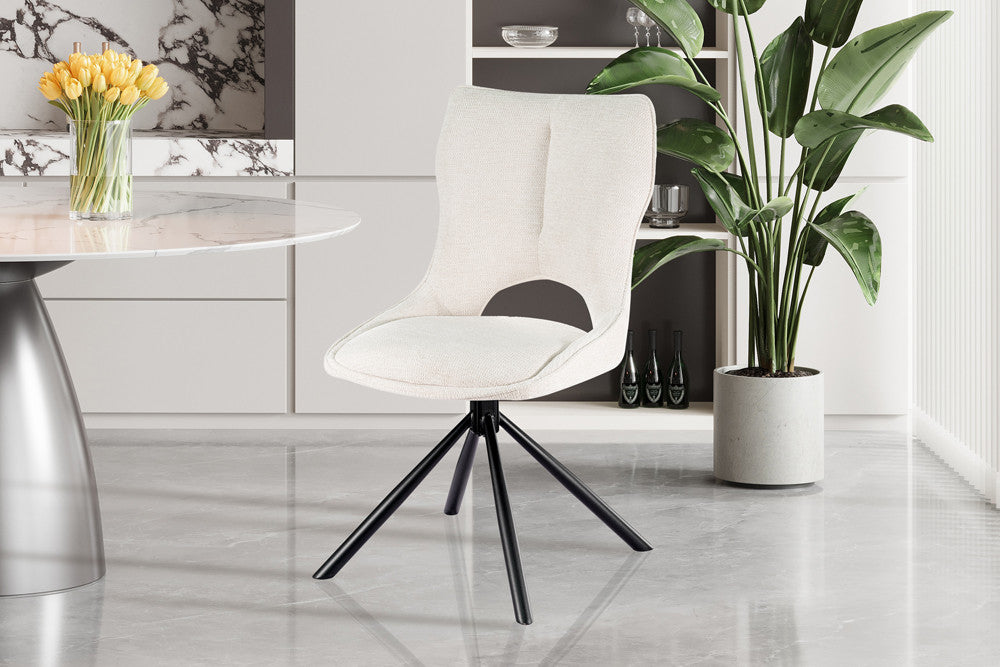Stoel Mori Draaibaar Stof Beige – aanzicht 2