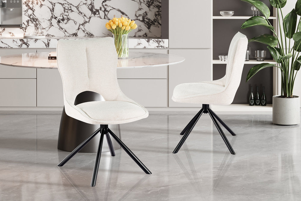 NEW - Stoel 'Mori' Draaibaar tot 0 Stof Ote Share 101 Beige – Rousseau 9230-1