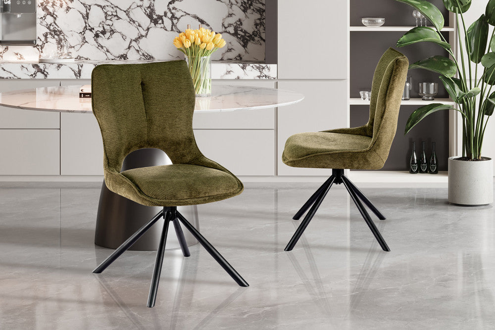 NEW - Stoel 'Mori' Draaibaar tot 0 Stof Ote Share 353 Groen – Rousseau 9230-6