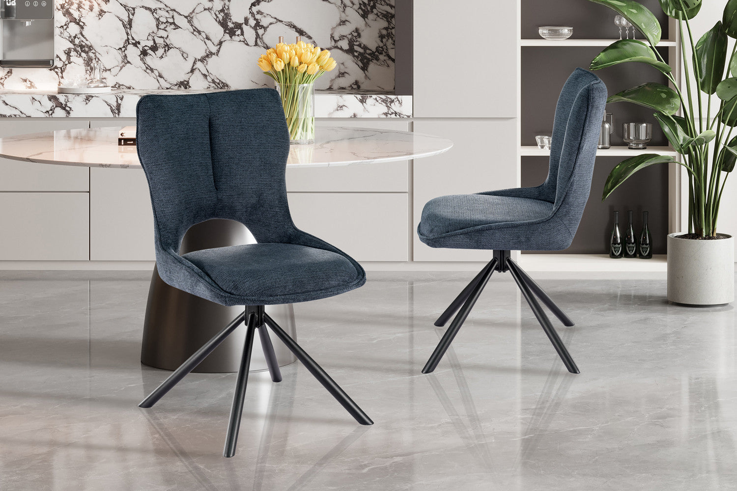NEW - Stoel 'Mori' Draaibaar tot 0 Stof Ote Share 315 Blauw – Rousseau 9230-7