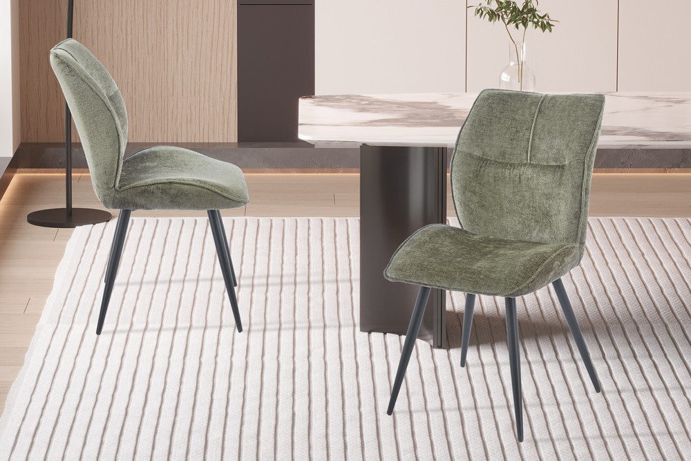 NEW - Stoel 'Faye' Stof Davis Perfect Harmony 39 Groen – Rousseau 9235-4