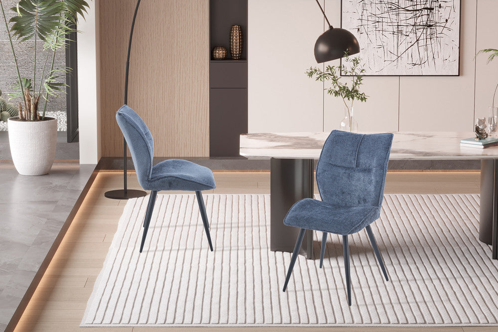 Stoel Faye Stof Blauw – aanzicht 3