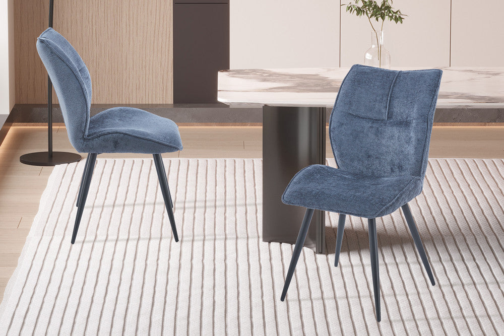 NEW - Stoel 'Faye' Stof Davis Perfect Harmony 77 Blauw – Rousseau 9235-5