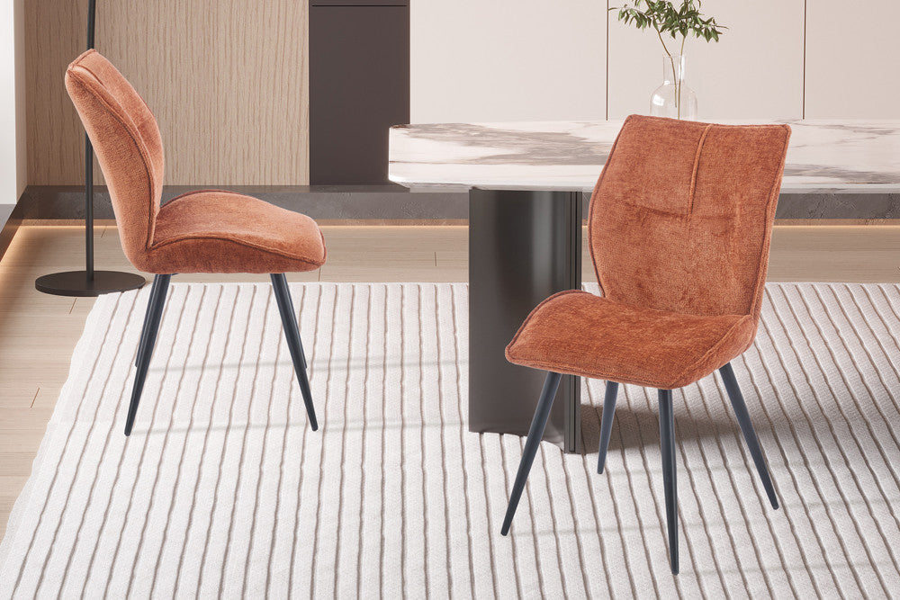 NEW - Stoel 'Faye' Stof Davis Perfect Harmony 52 Roest – Rousseau 9235-6