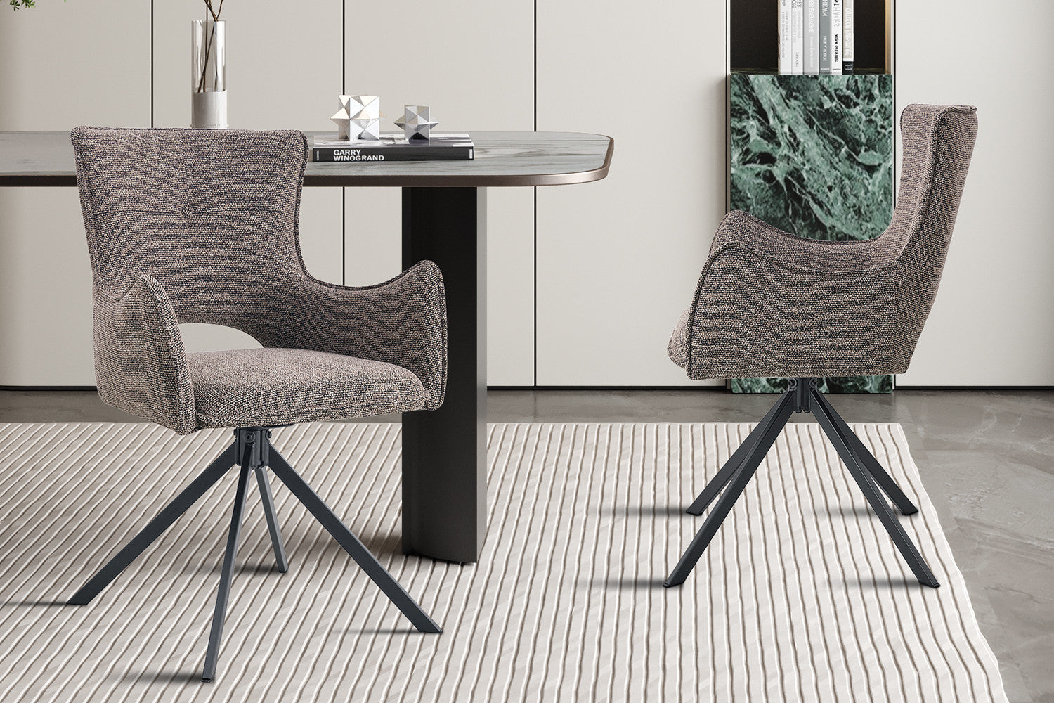NEW - Stoel 'Billy' Draaibaar tot 0 Stof Ote Harper 400 Zand – Rousseau 9240-2