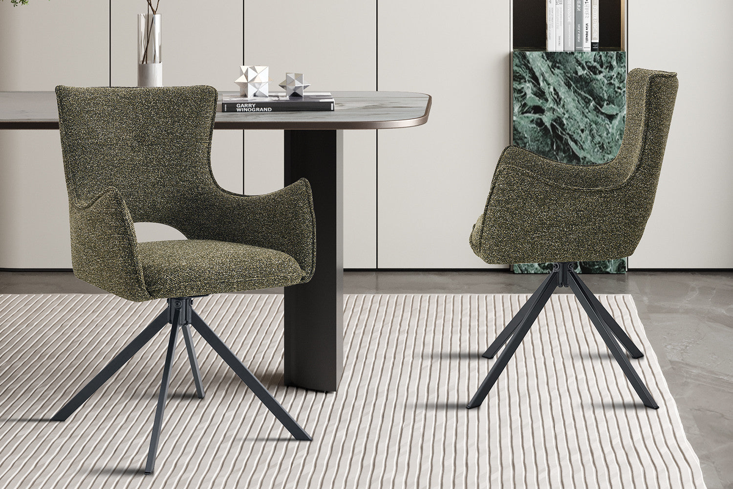 NEW - Stoel 'Billy' Draaibaar tot 0 Stof Ote Harper 355 Groen – Rousseau 9240-5