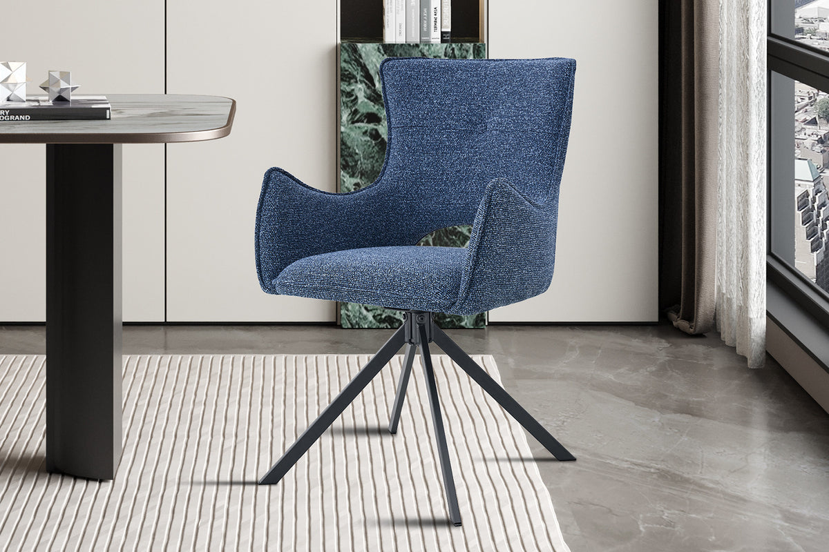 NEW - Stoel 'Billy' Draaibaar tot 0 Stof Ote Harper 312 Blauw - afbeelding 2