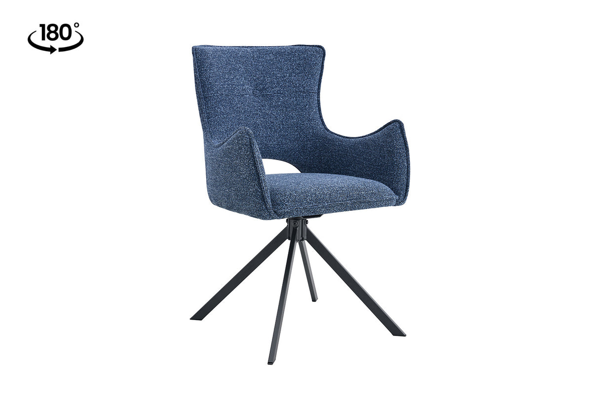 Stoel Billy Draaibaar Stof Blauw – aanzicht 5