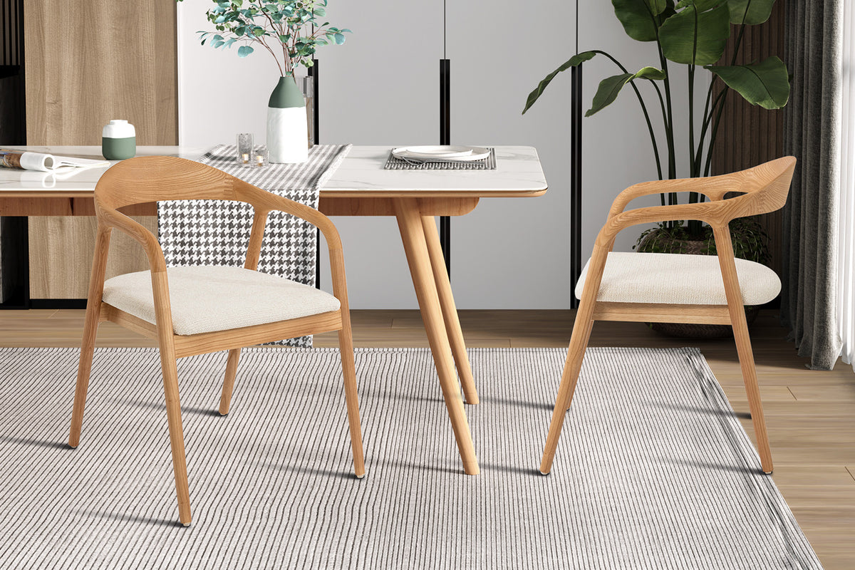 Stoel Claire Essenhout Naturel Beige Gemonteerd – aanzicht 3
