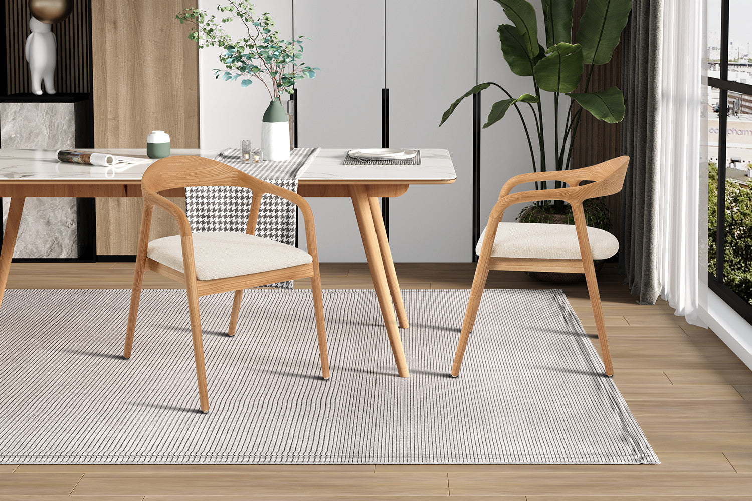 NEW - Stoel 'Claire' Essenhout Naturel Ote Milan 103 Beige Gemonteerd – Rousseau 9300-1