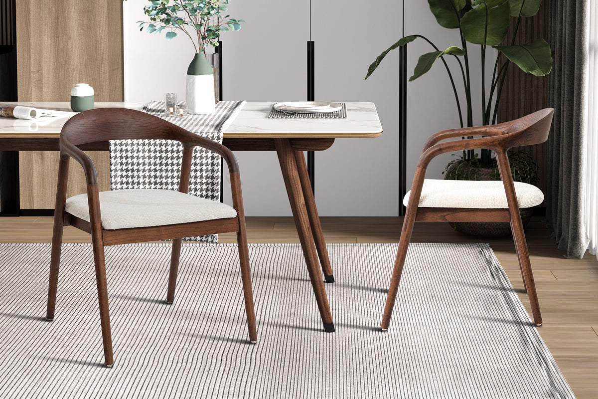 Stoel Claire Essenhout Walnoot Beige Gemonteerd – aanzicht 3