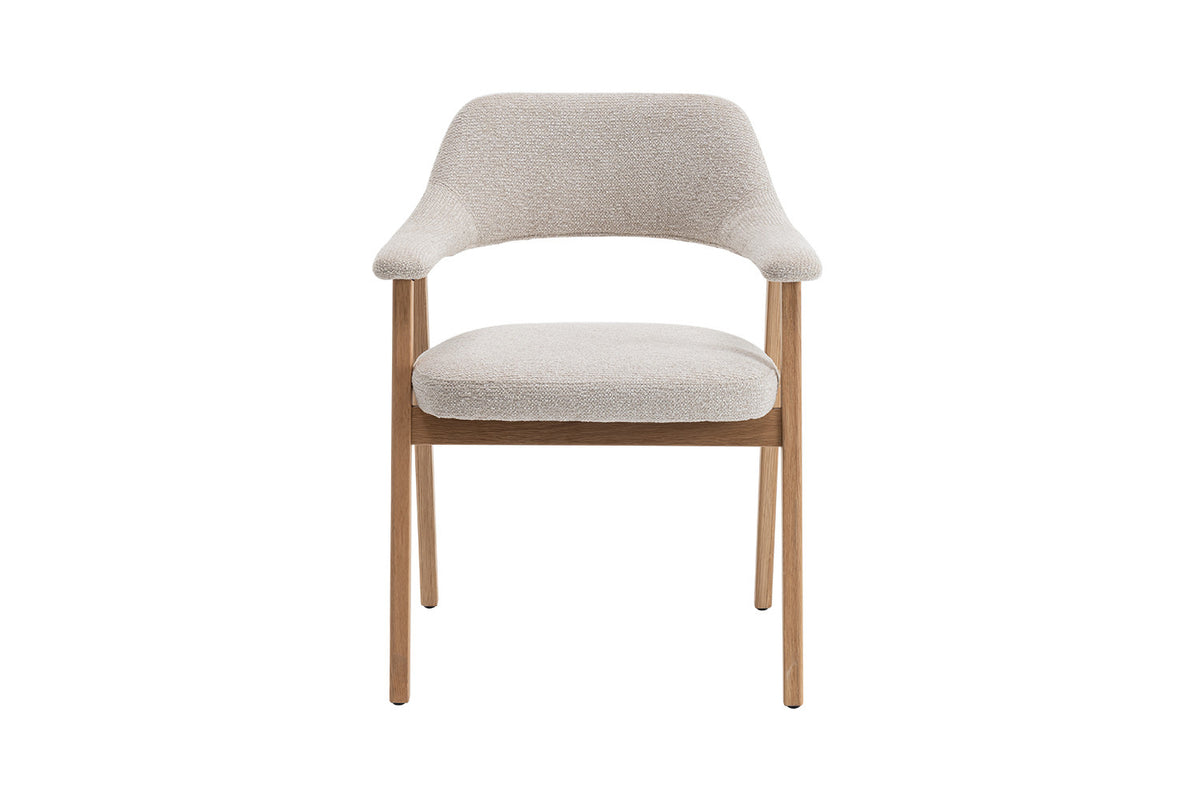 Stoel Coralie Massieve Eik Stof Beige – aanzicht 4