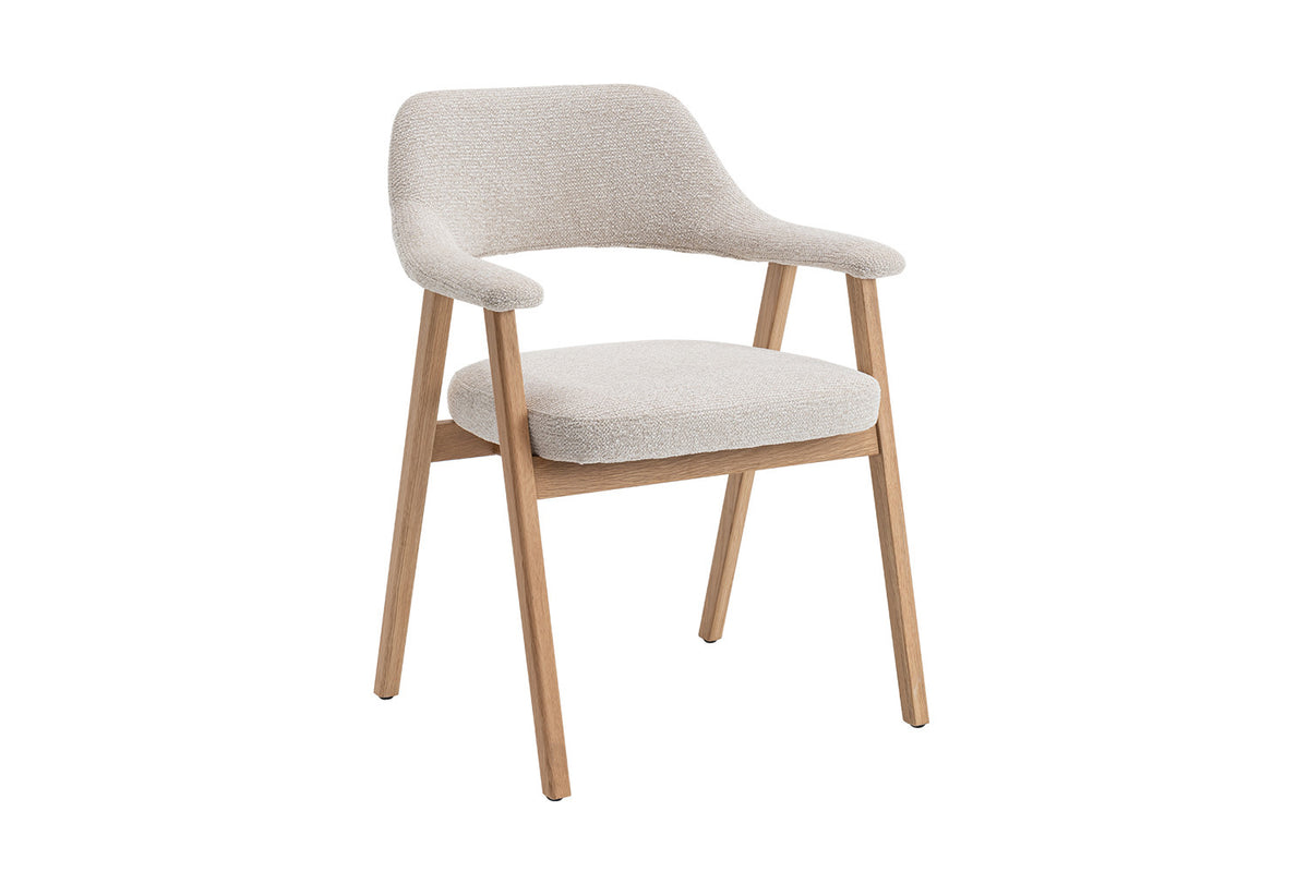 Stoel Coralie Massieve Eik Stof Beige – aanzicht 5