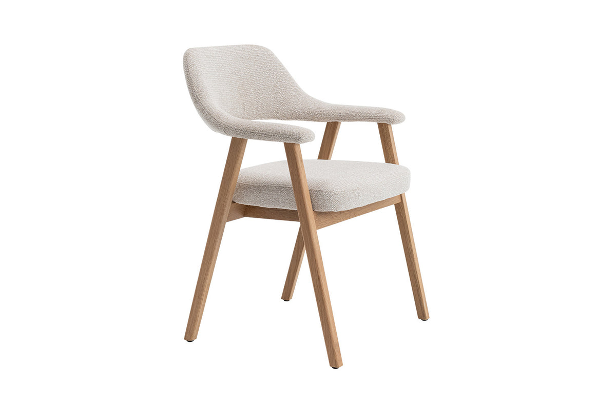 Stoel Coralie Massieve Eik Stof Beige – aanzicht 6