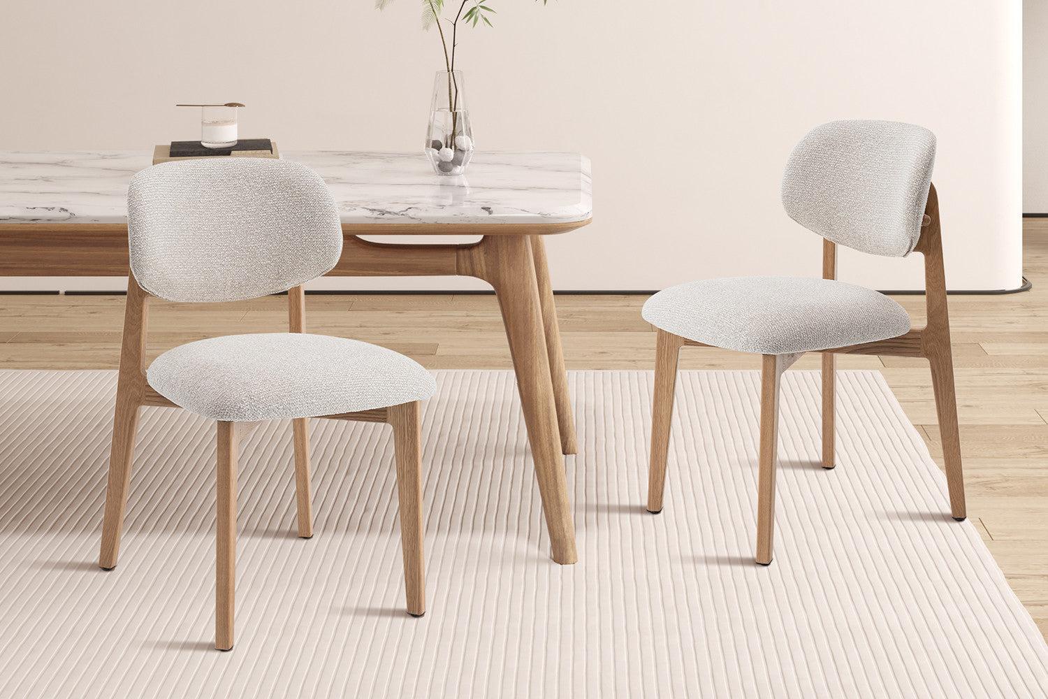 NEW - Stoel 'Carmen' Naturel Eik Ote Milan 103 Beige Gemonteerd – Rousseau 9302-1