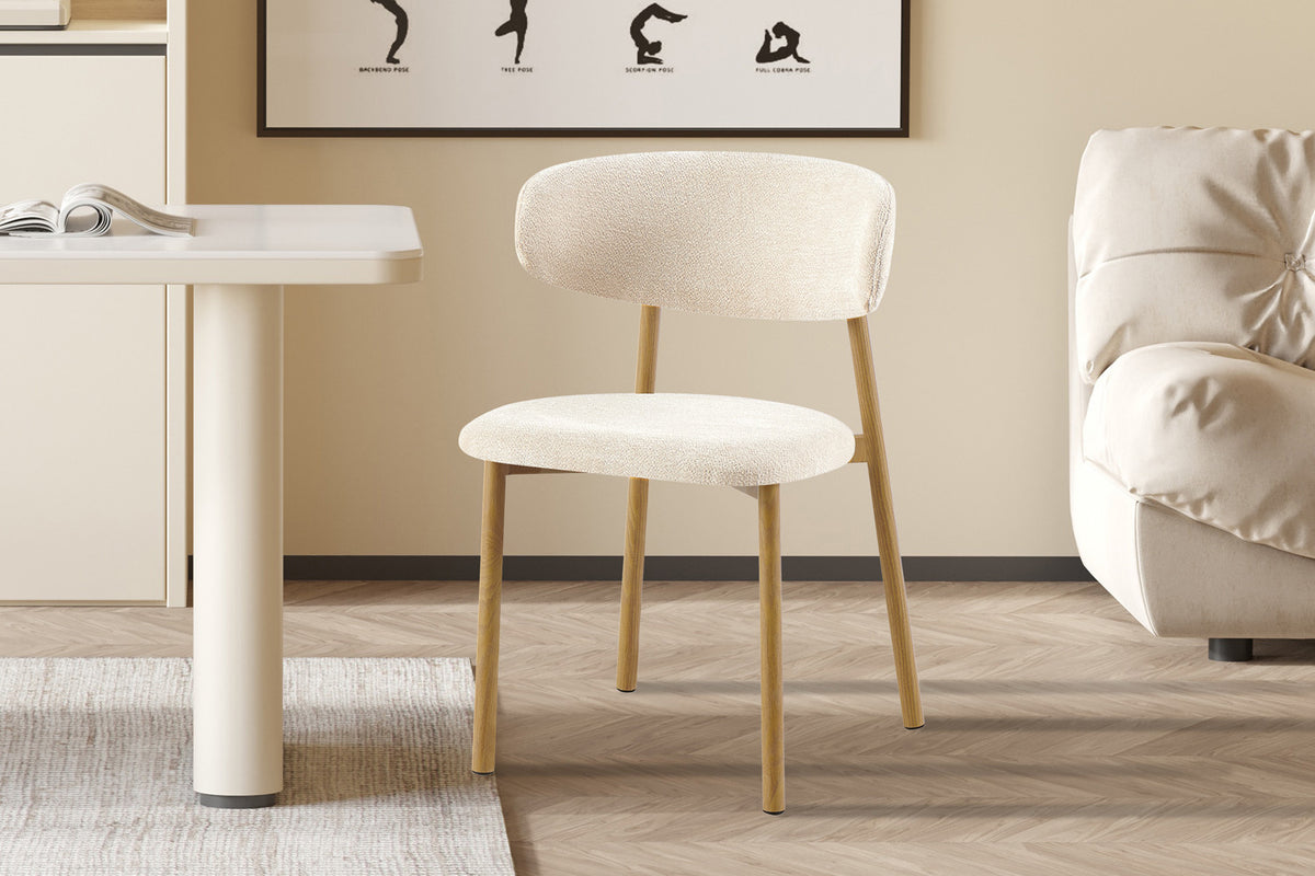 NEW - Stoel 'Coco' Naturel - Stof Fabb Raven 24 Beige - afbeelding 2