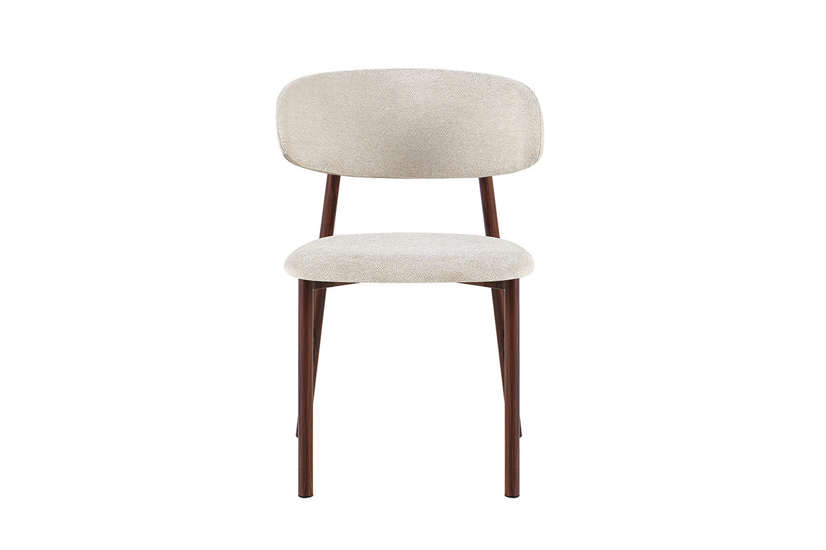 Stoel Coco Walnoot - Stof Beige – aanzicht 4