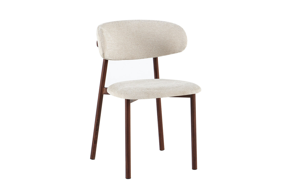 Stoel Coco Walnoot - Stof Beige – aanzicht 5