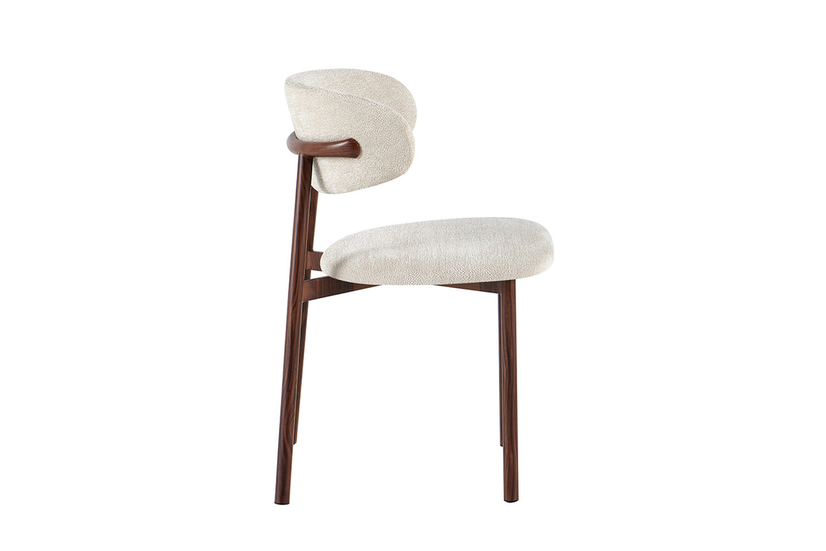 Stoel Coco Walnoot - Stof Beige – aanzicht 6