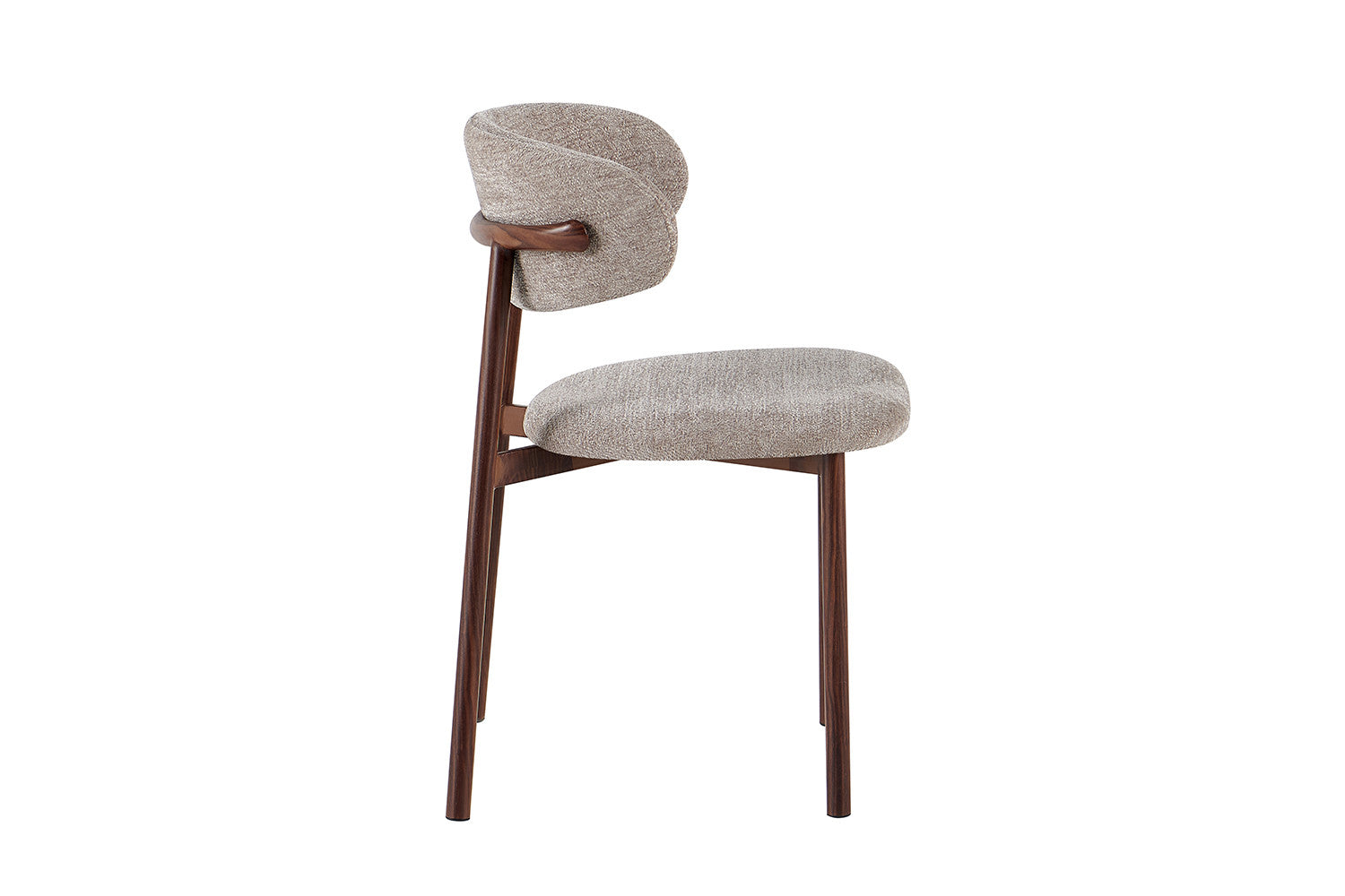 NEW - Stoel 'Coco' Walnoot - Stof Fabb Raven 30 Zand - afbeelding 6