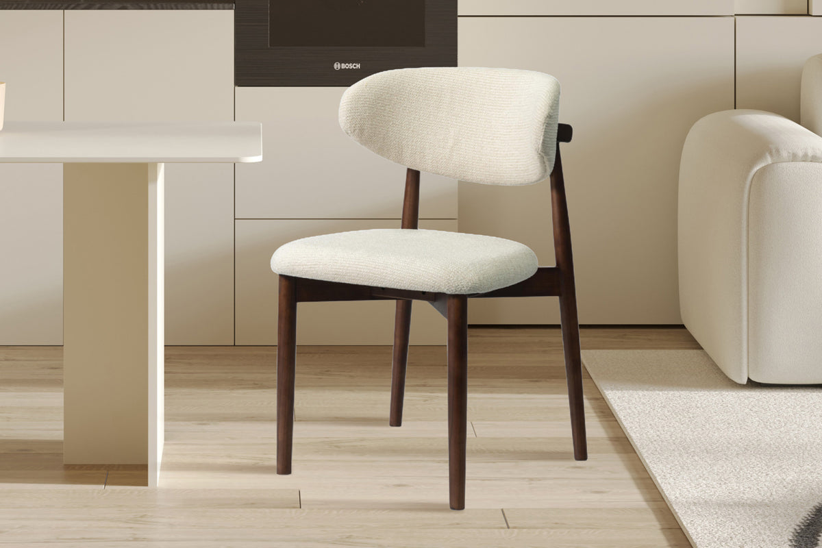 Stoel Clara Essenhout Walnoot Beige Gemonteerd – aanzicht 2