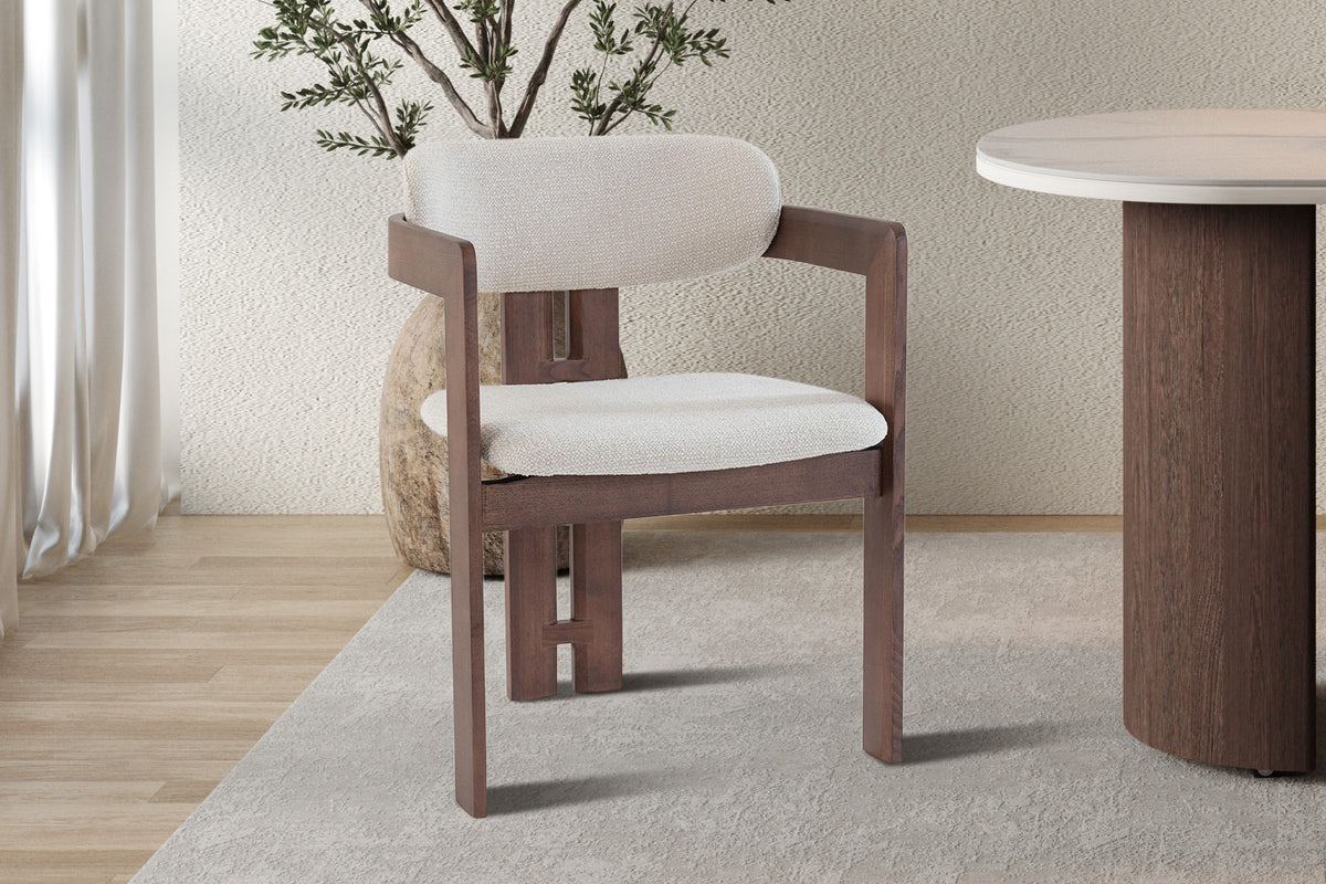 Stoel Camille Essenhout Walnoot Beige Gemonteerd – aanzicht 3