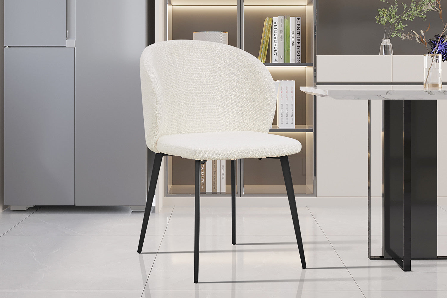 SALE - Stoel 'Toledo' Bouclé Wit - afbeelding 2